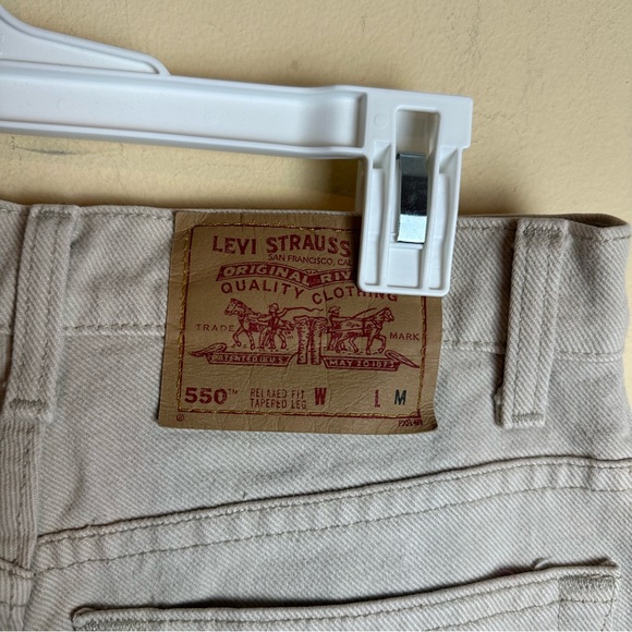 Levis Vintage 550 Jeans Tan Relaxed Fit Tapered Leg Womens Size 9 Med Y2K - Picture 10 of 16